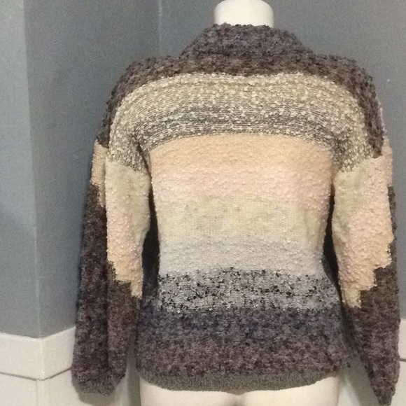 MarieaKim Mariea Kim Vintage Wool Blend Cowl Neck Oversize Holiday Sweater Sz L - Picture 6 of 7